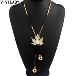 Maple Leaf Gold Pearl Necklace